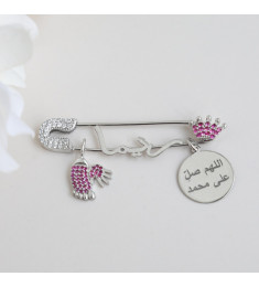 بروش فضة خالص بالكريستال  #906