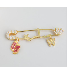 بروش فضة خالص بالكريستال  #921