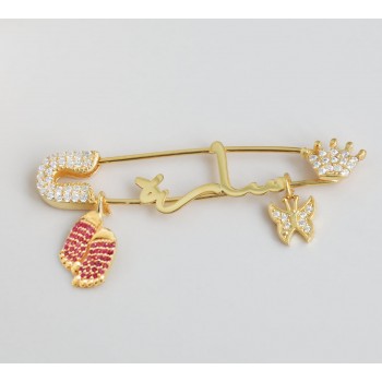 بروش فضة خالص بالكريستال  #921 