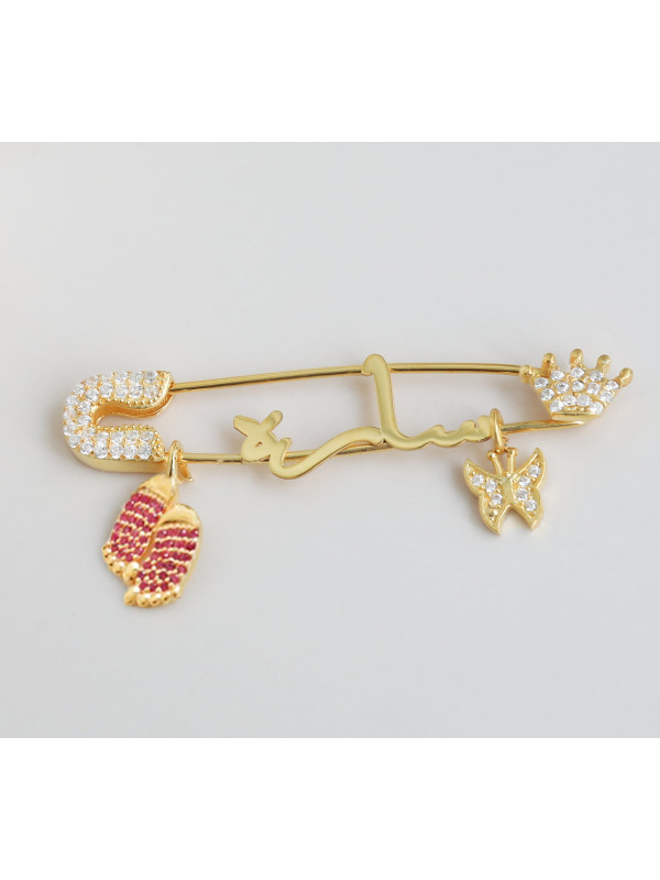 بروش فضة خالص بالكريستال  #921