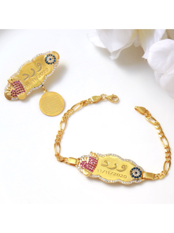 بروش واسوارة فضة خالص بالكريستال  #984