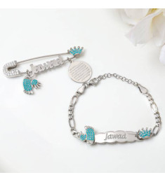 بروش واسوارة فضة خالص بالكريستال  #300