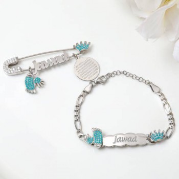 بروش واسوارة فضة خالص بالكريستال  #300 