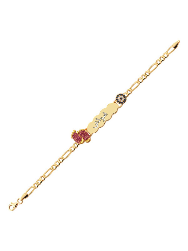 اسوراة يد ورجل فضة خالص بالكريستال  #530