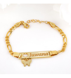 اسوارة قلب فضة وتعليقة فراشة خالص بالاسم #1034