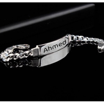 اسوارة رجال فضة خالص باسم #915 