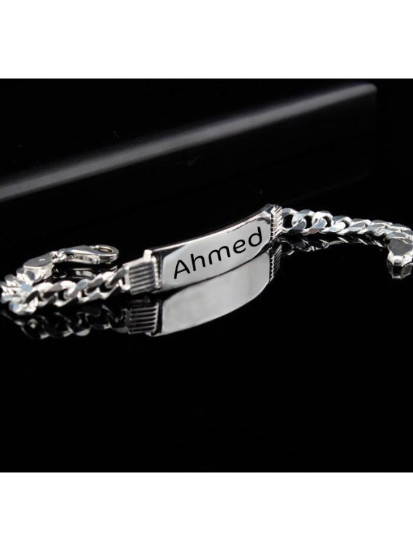 اسوارة رجال فضة خالص باسم #915