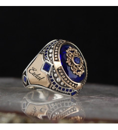 خاتم  زركون فضة خالص بإسم #325