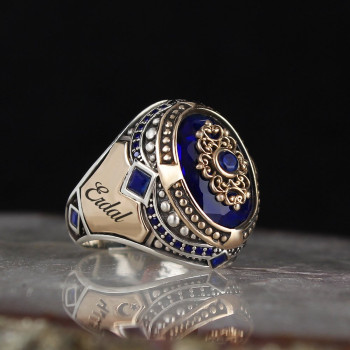 خاتم  زركون فضة خالص بإسم #325 