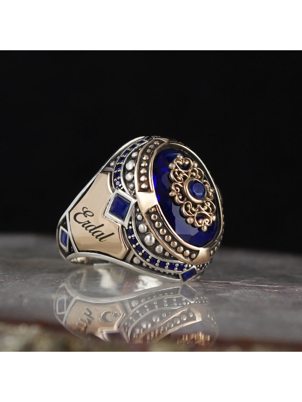 خاتم  زركون فضة خالص بإسم #325