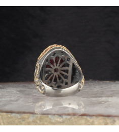 خاتم  زركون فضة خالص بحرف #434