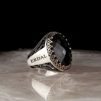  خاتم زركون فضة خالص بإسم #510 