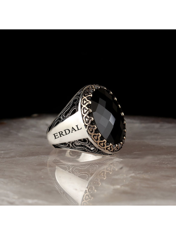  خاتم زركون فضة خالص بإسم #510