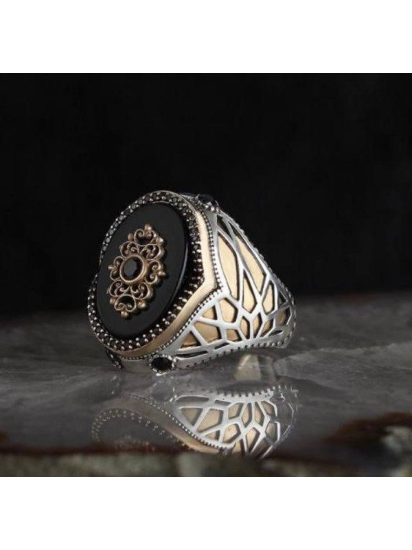  خاتم أونيكس فضة #990