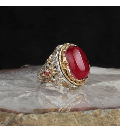 خاتم  حجر بارايبا فضة خالص #708