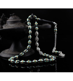 سبحه فضة خالص باسم من حجر الكوكا  #459