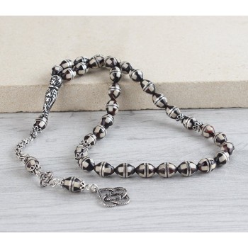 سبحه فضة خالص من حجر الكوكا  #457 