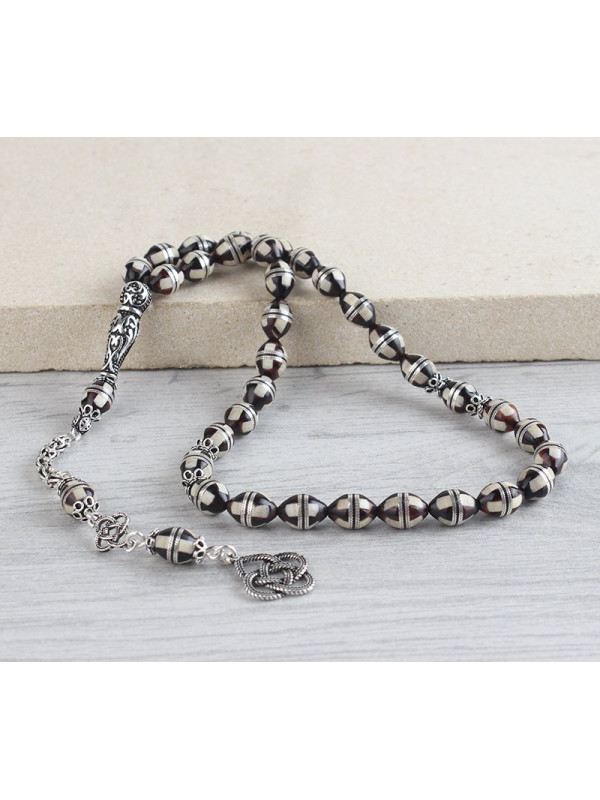 سبحه فضة خالص من حجر الكوكا  #457