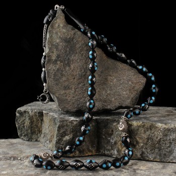 سبحه فضة خالص من حجر الكوكا  #453 