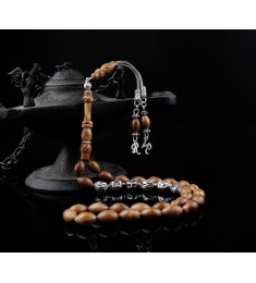 سبحه فضة خالص باسم من حجر الكوكا  #458