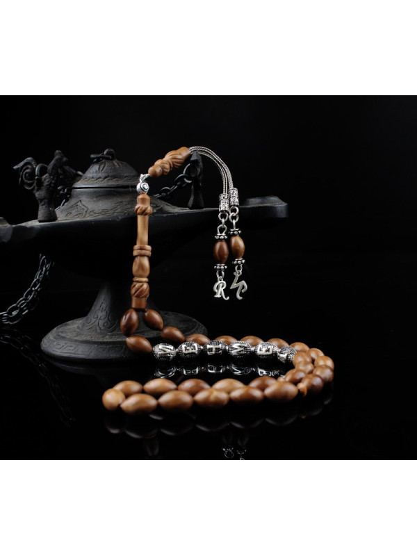 سبحه فضة خالص باسم من حجر الكوكا  #458