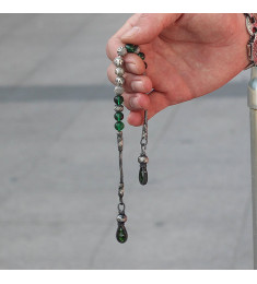 سبحه كهرمان فضة خالص بإسم   #328