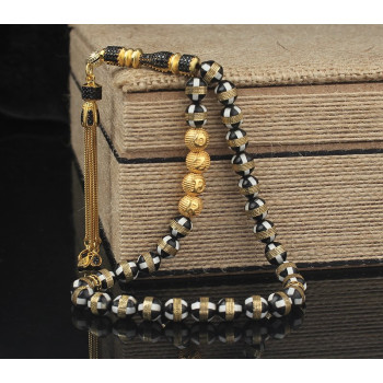 سبحه فضة خالص باسم من حجر الكوكا  #440 