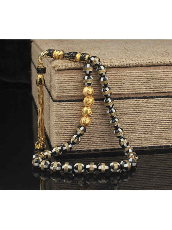 سبحه فضة خالص باسم من حجر الكوكا  #440