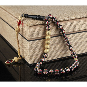 سبحه فضة خالص باسم من حجر الكوكا  #442 