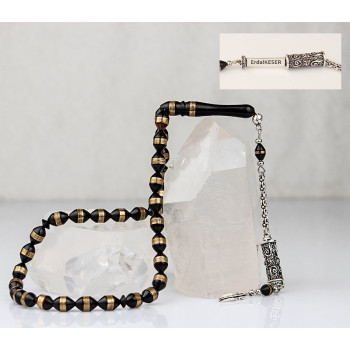 سبحه فضة خالص باسم مخفي من حجر الكوكا  #444