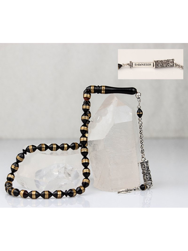 سبحه فضة خالص باسم مخفي من حجر الكوكا  #444