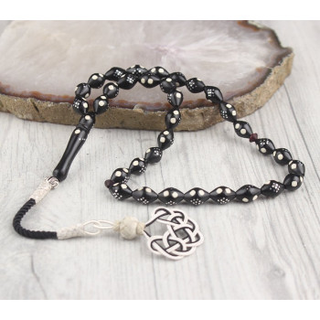 سبحه فضة خالص من حجر الكوكا  #447