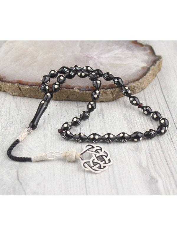 سبحه فضة خالص من حجر الكوكا  #447