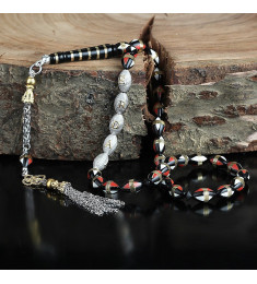 سبحه فضة خالص من حجر الكوكا  #438