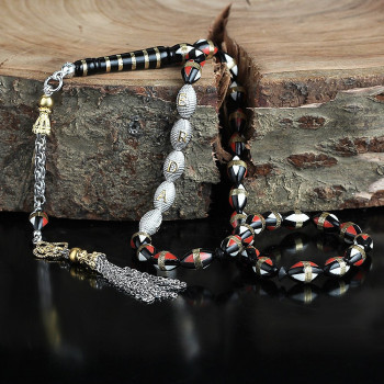 سبحه فضة خالص من حجر الكوكا  #438 