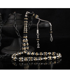 سبحه فضة خالص بحرفين واسم من حجر الكوكا  #358