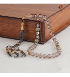 سبحه كهرمان فضة خالص بإسم  #332