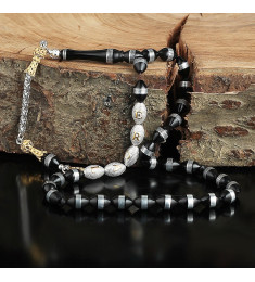 سبحه فضة خالص بإسم من حجر الكوكا  #323