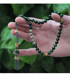 سبحه كهرمان فضة خالص بإسم  #419