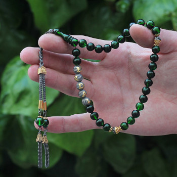 سبحه كهرمان فضة خالص بإسم  #419 