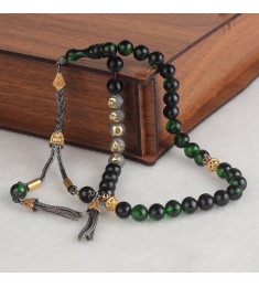 سبحه كهرمان فضة خالص بإسم  #419