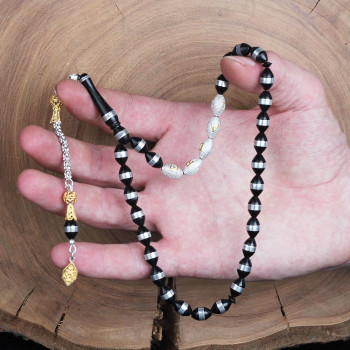 سبحه فضة خالص بإسم من حجر الكوكا  #323 