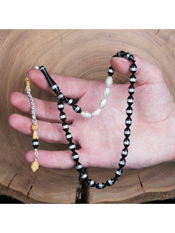 سبحه فضة خالص بإسم من حجر الكوكا  #323