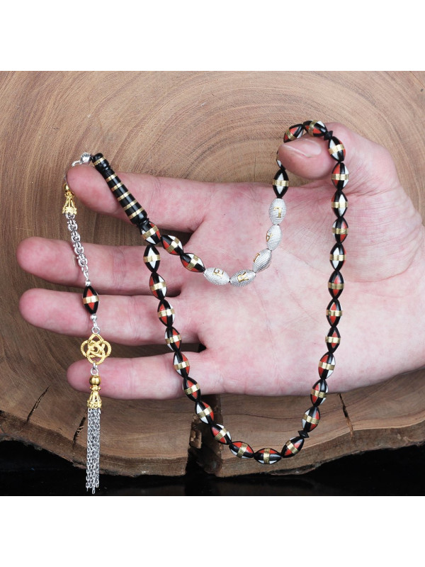 سبحه فضة خالص من حجر الكوكا  #438