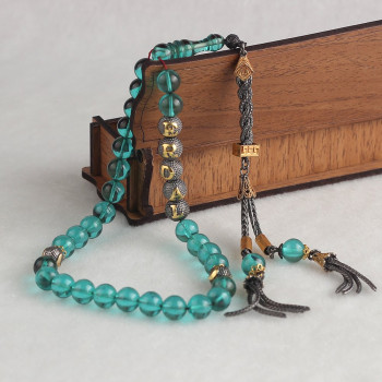 سبحه كهرمان فضة خالص بإسم  #330