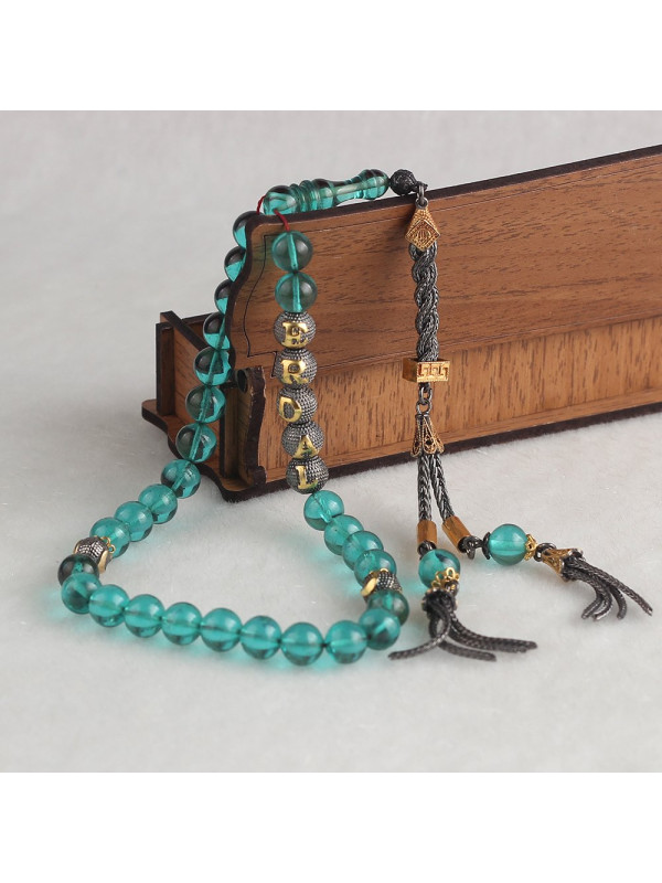 سبحه كهرمان فضة خالص بإسم  #330