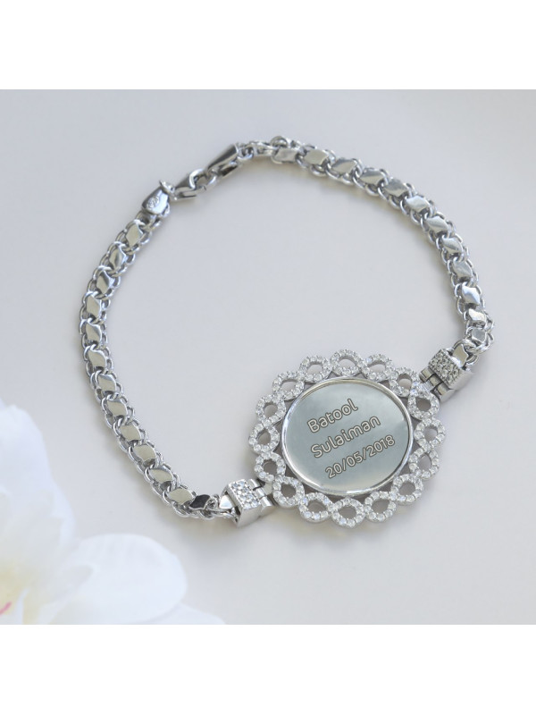 اسوارة فضة مطلي ذهب مرصع بالكرستال باسمين #707