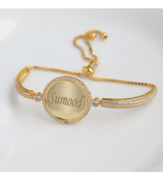 اسوارة فضة خالص بإسم مرصع كريستال #297