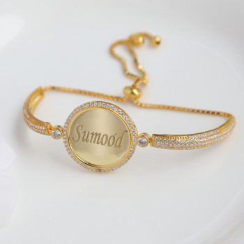 اسوارة فضة خالص بإسم مرصع كريستال #297