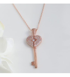 سلسال مفتاح القلب فضة خالص باسم #956